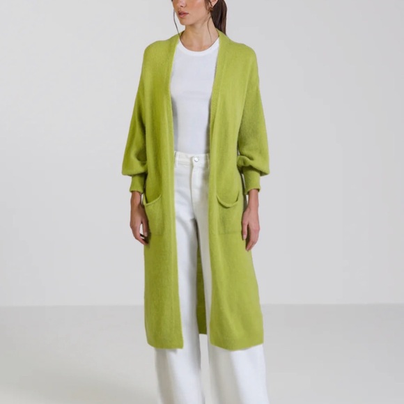 Jaki Sweaters - Lime Open-Front Cardigan